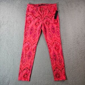 NWT - Joe's Jeans Women W 28 Ankle‎ Stretch Aztec Print Red - NEW
